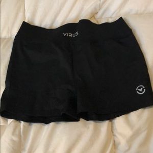 Virus spandex shorts worn once